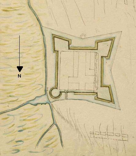 Фрагмент плана бастионов Пайде 1634 года